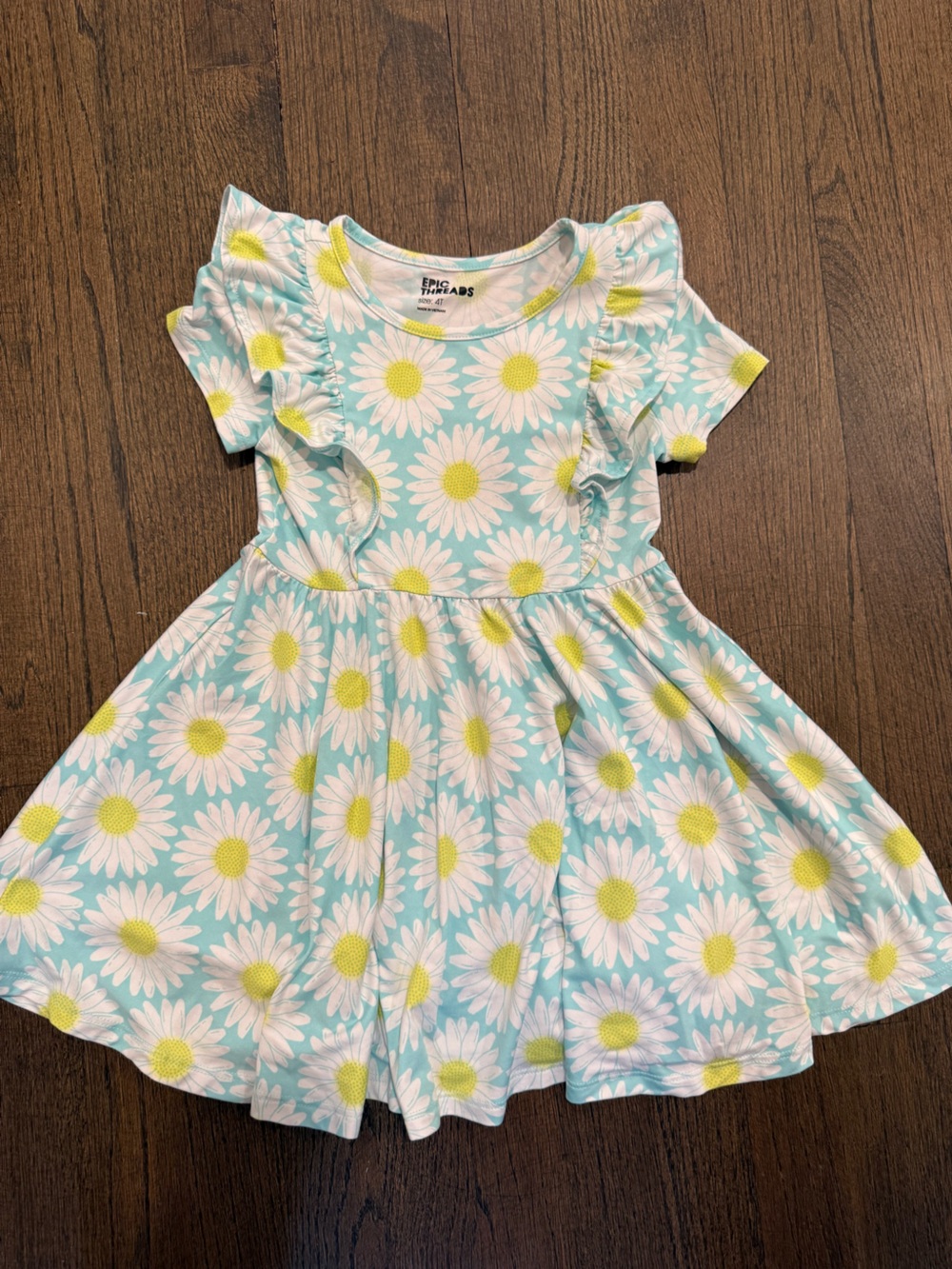 Epic Threads Turquoise Daisy Print Skater Dress